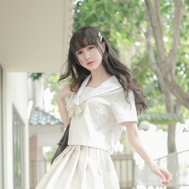 图片[1]-木棉棉 – NO.039 木绵绵OwO 水手服白[19P]-XikXak